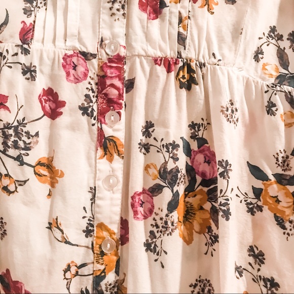 Torrid White Floral Button Up Long Sleeve Blouse 0 - Picture 5 of 7